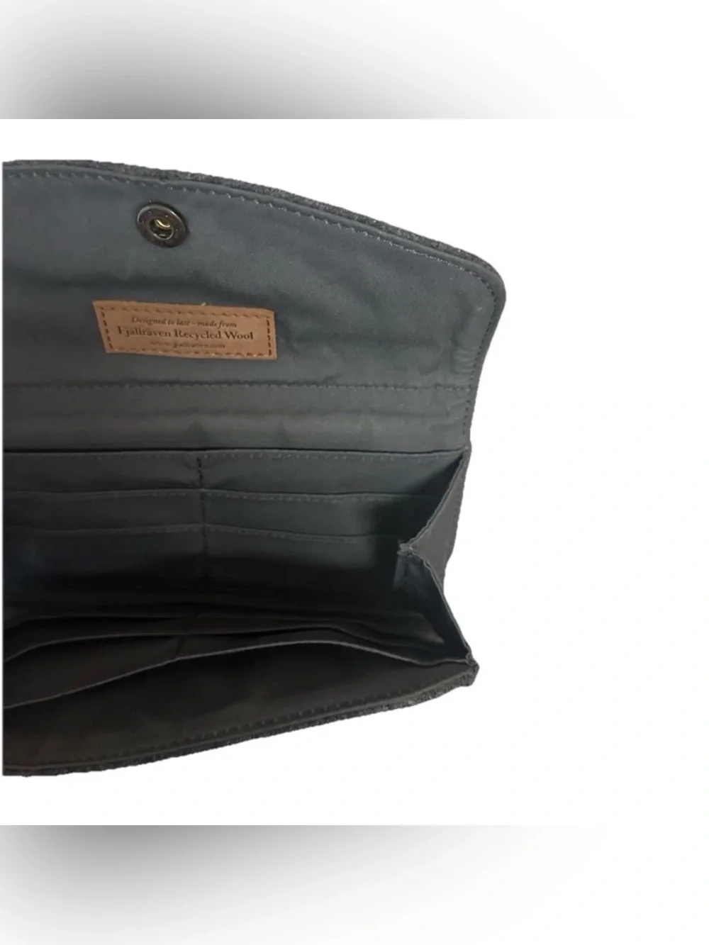 Fjällräven Norrvåge Travel Wallet Wool Fabric, Gray Fjallraven Norravge 4x7.5 in